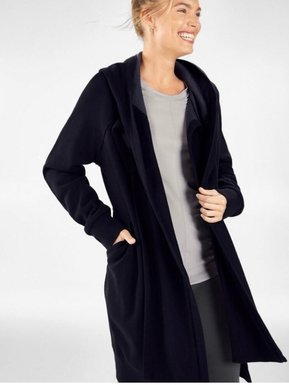 Fabletics Geri Long Scarf Cardigan Sweatshirt NWT.